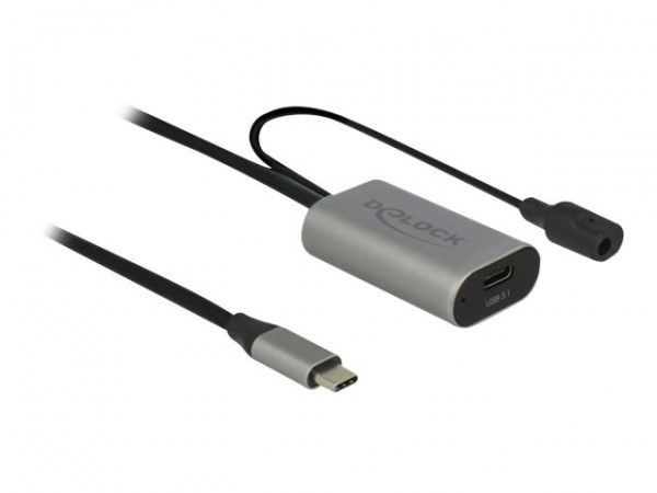 Delock 85392 - 5 m - USB C - USB C - USB 3.2 Gen 1 (3.1 Gen 1) - Nero - Grigio