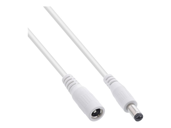 InLine Cavo di prolunga DC - maschio/femmina 5,5x2,1mm - AWG24 - bianco - 0,5m