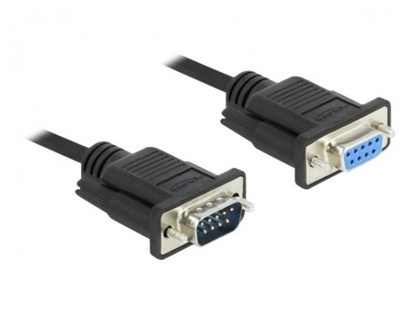 Delock Cavo seriale RS-232 D-Sub9 maschio per femmina 5 m - Nero - 5 m - RS-232 Sub-D9 - RS-232 Sub-
