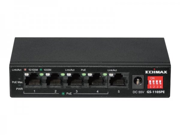 Edimax PoE+ Switch GS-1105PE - Interruttore - 1 Gbps