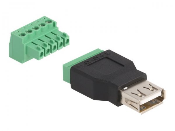 Delock USB 2.0 Typ-A Bu zu Terminalblock Adapter 2-teilig - Adattatore - Digitale/dati