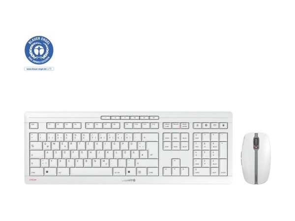 Cherry Stream Desktop - Full-size (100%) - Wireless - RF Wireless - QWERTZ - Bianco - Mouse incluso