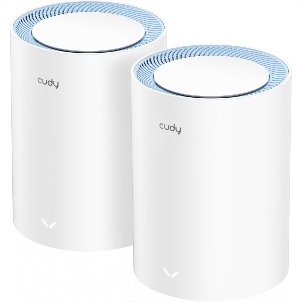 CUDY M1200 2-pack - Bianco - Interno - Sistema Mesh - Omnidirezionale - 278 m² - Dual-band (2.4 GHz/
