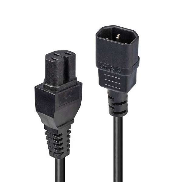 Lindy C14 to C15 Hot Condition Power Cable Black - Cavo - Alimentazione/alimentazione