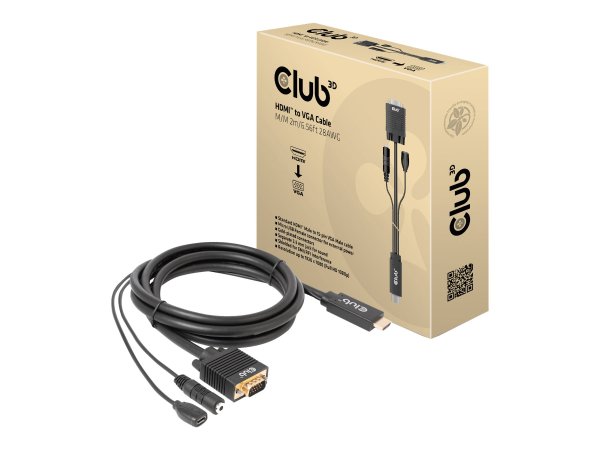 Club 3D CAC-1712 - 2 m - VGA (D-Sub) + 3.5mm - HDMI + Micro-USB - Maschio/Femmina - Maschio/Femmina