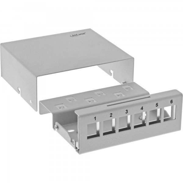 InLine box 6x Keystone RJ45 - metallo - grigio chiaro RAL7035