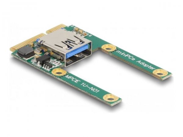 Delock Mini PCIe I/O 1 x USB 2.0 Tipo-A femmina versione intera / mezzo formato - Mini PCI Express -