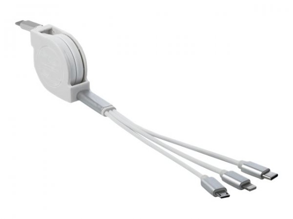 Delock USB Type-C 3 in 1 Aufrollladekabel für Lightning Micro - Cavo - Digitale/dati