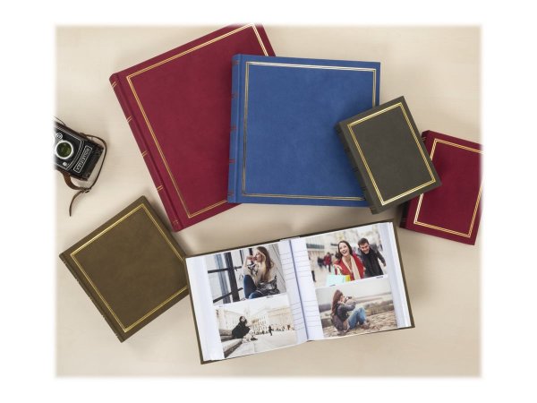 Hama London - Rosso - 80 fogli - 10 x 15 - Rilegatura all'inglese - Poliuretano - 340 mm