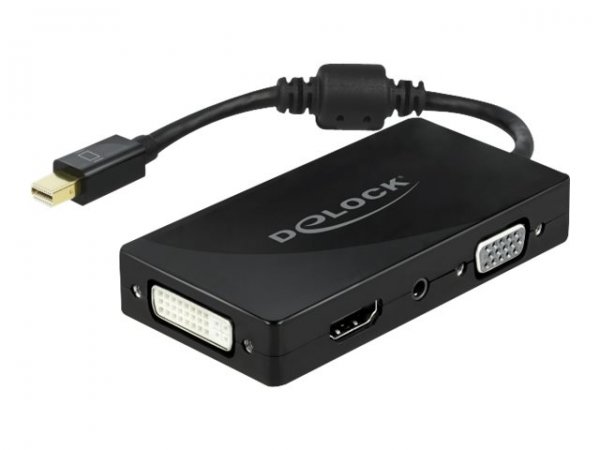 Delock Mini DisplayPort 1.2 Adattatore per VGA / HDMI / DVI / Audio femmina 4K passivo nero - USB 2.