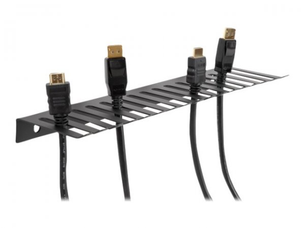 Delock Portacavo 325 x 90 mm per il montaggio a parete nero - Supporto per cavo - Parete - Metallo -
