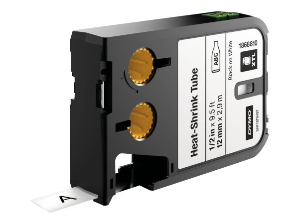 Dymo XTL guaina termorestringente 12 mmnero su bianco - Nero su bianco - Nero - Trasferimento termic