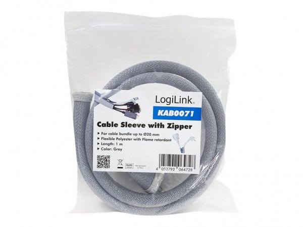 LogiLink KAB0071 - Grigio - Poliestere - 47 g - 60 g - 180 mm - 230 mm