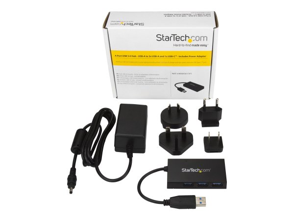StarTech.com HB30A3A1CSFS - USB 3.2 Gen 1 (3.1 Gen 1) Type-A - USB 3.2 Gen 1 (3.1 Gen 1) Type-A - US