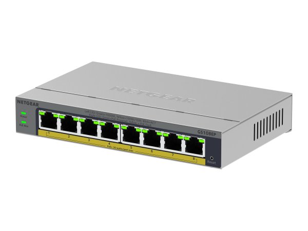 Netgear Easy Smart Gs108Ep - Switch - 8 Anschlsse - 8 x PoE+ - Interruttore - 0,1 Gbps