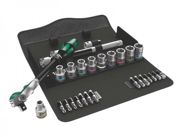 Wera 8100 SC 6 - Set di chiavi a bussola - Nero - Cromo - Verde - CE - Manico della chiave a cricche
