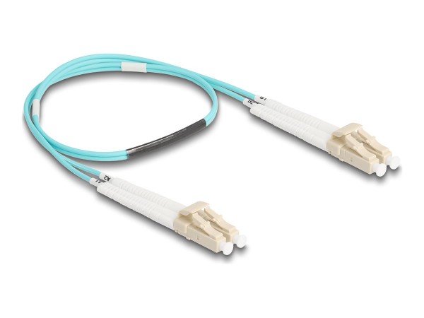 Delock Cavo in fibra ottica LC Duplex per LC Duplex multimode OM3 angolato 0,5 m - 0,5 m - OM3 - LC