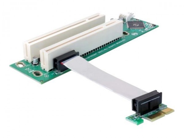 Delock Riser Karte PCI Express x1> 2 x mit flex. Kabel - Cavo - Digitale/display/video
