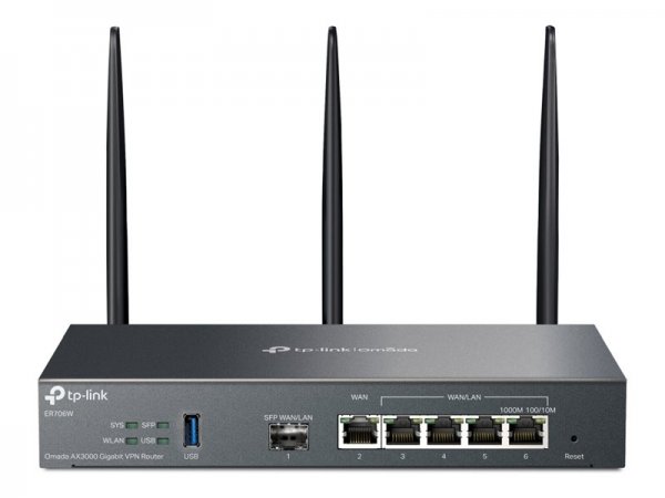 TP-LINK Omada ER706W - Dual-band (2.4 GHz/5 GHz) - Collegamento ethernet LAN - Nero - Router da tavo