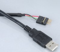 Akasa 0.4m USB (A) - 0,4 m - USB A - Nero