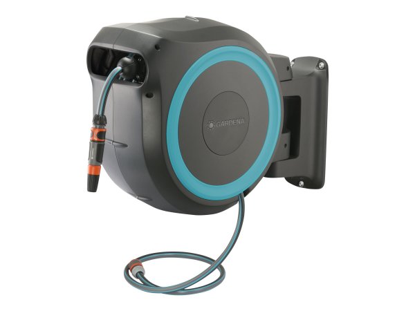 Gardena RollUp - Rocchetto montato a muro - Automatico - Funzionale - Nero - Grigio - Montabile a pa