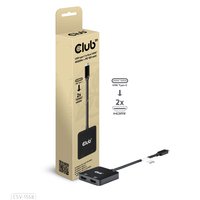 Club 3D MST-Hub USB 3.2 Typ C> 2x HDMI 4K60Hz+100W PD St/Bu retail - Corsa - 5 Gbps
