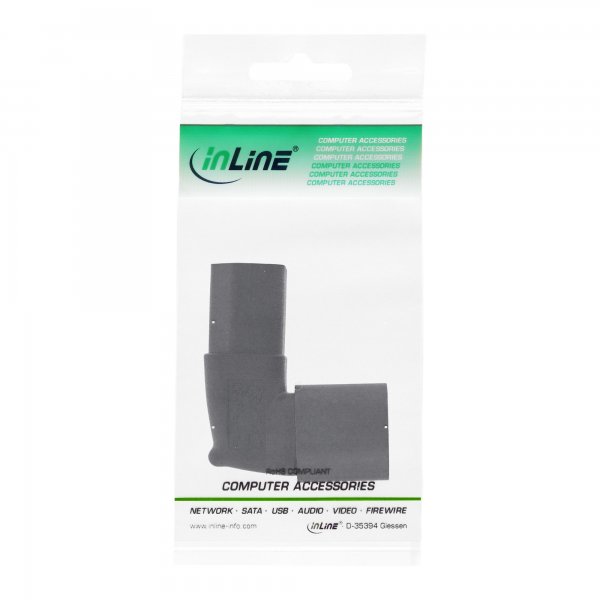 InLine Adattatore di rete IEC 60320 C14 / C13 - angolo sup./inf. - 3 poli
