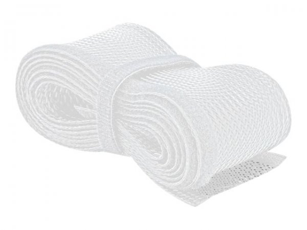 Delock Manicotto intrecciato con gancio e anello di fissaggio da 2 m x 19 mm bianco - Bianco - Polie