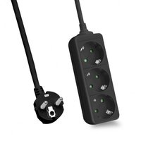 Helos Steckdosenleiste CLASSIC 3-fach schwarz ohne Schalter - Strip alimentazione