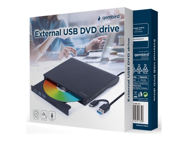 Gembird DVD-USB-031| Externer DVD-Brenner| DVD| CD| USB-C & USB 3.1| - Masterizzatore dvd - CD: 24x