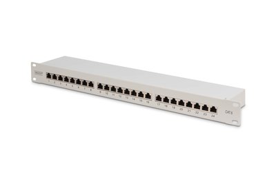 DIGITUS Pannello Patch Classe E - CAT 6 - RJ-45 - Cat6 - Grigio - Montaggio a rack - 1U - LSA