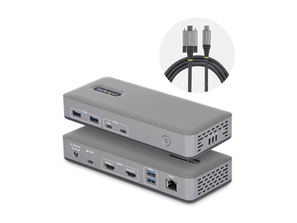 StarTech.com USB-C Dock 2x HDMI 4K60 1GbE 100W PD