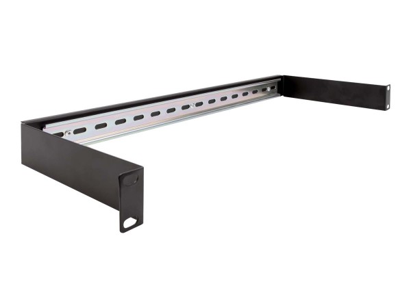 Delock Pannello su guida DIN da 19? 1U nero - Guida per cavo - Supporto - Metallo - Nero