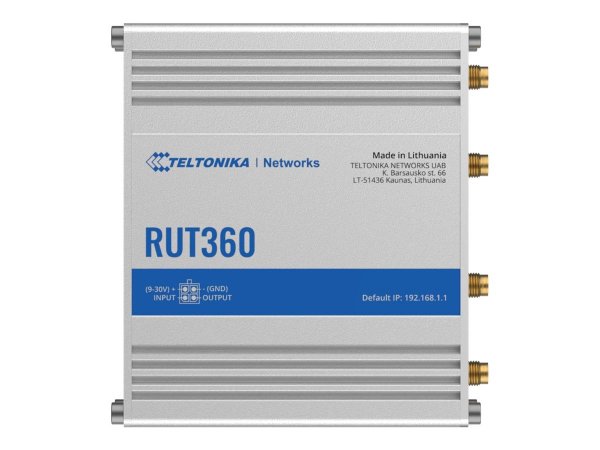 Teltonika RUT360 - Router di rete cellulare - Argento - Alluminio - LAN - Velocità - WLAN - 10,100 M