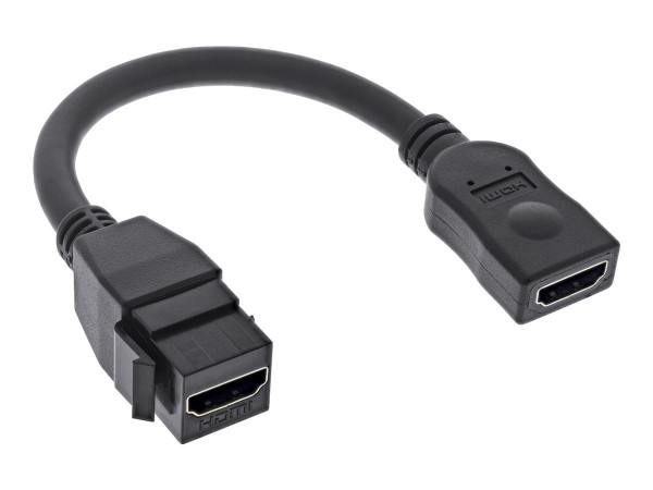 InLine cavo adattatore HDMI Keystone 4K/60Hz - HDMI A F/F - nero - 0,2m