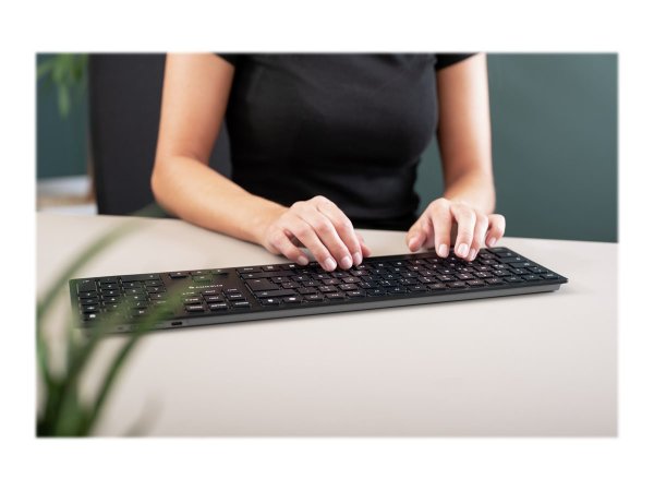 Cherry KW 9100 SLIM - Wireless - RF senza fili + Bluetooth - QWERTY - Nero