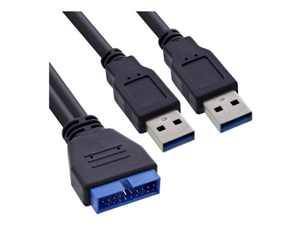 InLine Cavo USB 3.0 Interno 19pin femmina / 2x A maschio - 0,40m