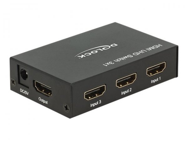 Delock 18683 - HDMI - Metallo - Nero - 18 Gbit/s - 600 MHz - 3840 x 2160 Pixel
