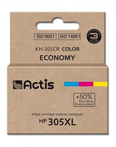 Actis KH-305CR - Resa standard - Ciano - Magenta - Giallo - Inchiostro colorato - 18 ml - 1 pz - Con