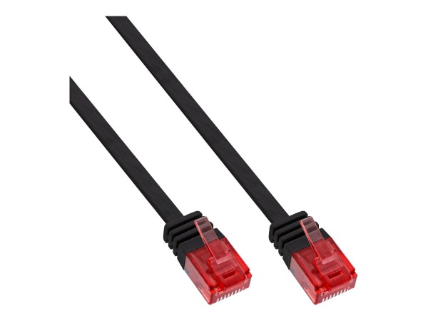 InLine Cavo patch Lan piatto - U/UTP - Cat.6 - nero - 1,5m