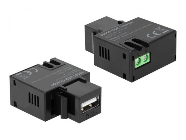 Delock Keystone Modul USB Typ-A Ladebuchse 1 A schwarz - Adattatore