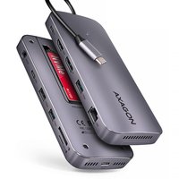 AXAGON HMC-12GM2 Multiport-Hub USB-C 3.1 M.2-NVMe/SATA DP+ HDMI Gbit-LAN 3x USB-A 1x - Cavo - Digita