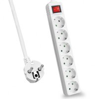 Helos Steckdosenleiste CLASSIC 6-fach weiss mit Schalter - Strip alimentazione