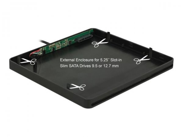 Delock 42604 - Externes Gehäuse 5.25 Slot-in Slim SATA Laufwerk 9.5/12.7 mm
