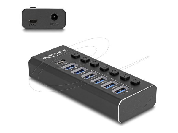 Delock USB Hub mit 10 Gbps und 4 SchnellladeP