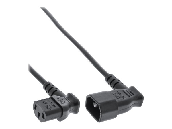 InLine Cavo alimentaz. prolunga IEC-320 - spina C14 presa C13 - 90° D - nero - 5m