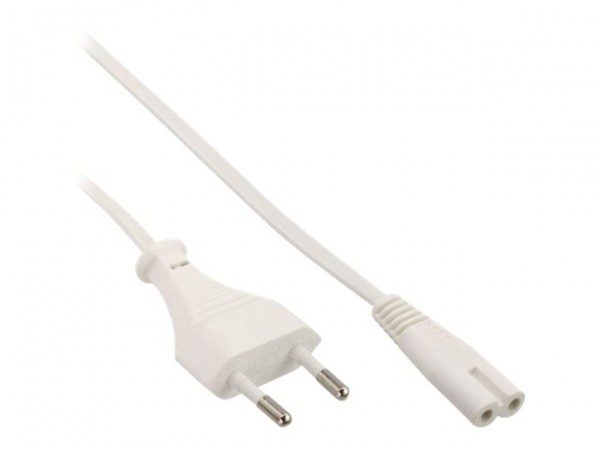 InLine Cavo alimentaz. spina Italiana presa Euro 8 C7 - bianco - 1,0 m