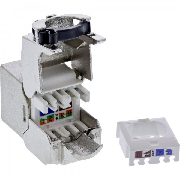 InLine Keystone RJ45 jack slim - SNAP-In - Cat.8.1 - fascetta integrata
