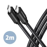 AXAGON BUCM3-CM20AB - 2 m - USB C - USB C - USB 3.2 Gen 1 (3.1 Gen 1) - 5 Gbit/s - Nero