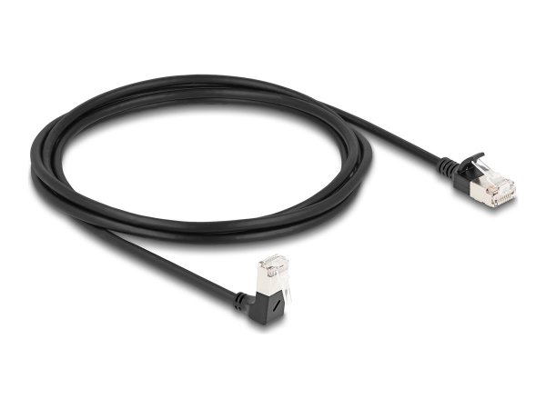 Delock RJ45 Netzwerkkabel Cat.6a S/FTP Slim 90° unten gewinkelt gerade - Cavo - Rete